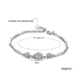 Stabilní Kvalitní Dámský Platinový Titanový Náramek S Diamantem