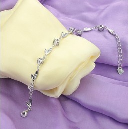 Světoznámý Dámský Fialový Platinový Titanový Náramek S Diamanty