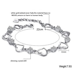 Spolehlivý A Kvalitní Dámský Elegantní Platinový Titanový Náramek S Fialovým Diamantem