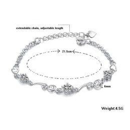 Vysoce Kvalitní Dámský Fialový Platinový Titanový Náramek S Diamantem