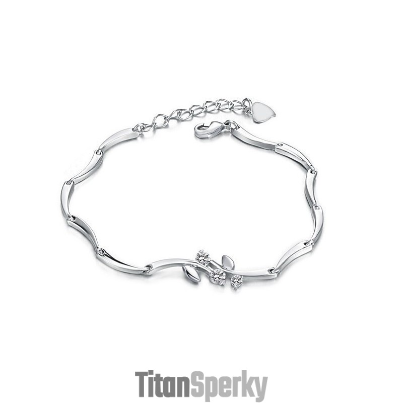 Světoznámý Dámský Titanový Náramek S Platinou A Diamanty