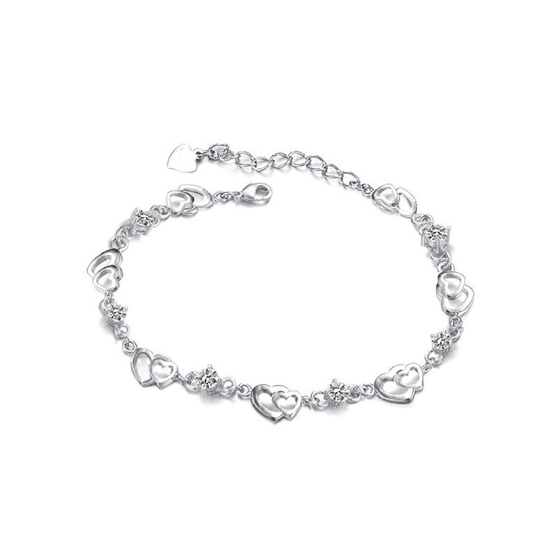 Odolný Dámský Platinový Titanový Náramek S Diamanty Odolný Dámský Platinový Titanový Náramek S Diamanty
