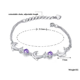 Vysoce Kvalitní Dámský Titanový Náramek Ve Tvaru Delfína S Platinou A Diamantem