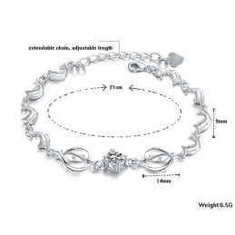 Spolehlivý A Kvalitní Dámský Titanový Náramek Ve Tvaru Delfína S Platinou A Diamantem