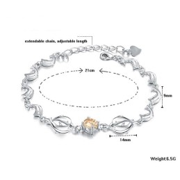 Spolehlivý A Kvalitní Dámský Titanový Náramek Ve Tvaru Delfína S Platinou A Diamantem
