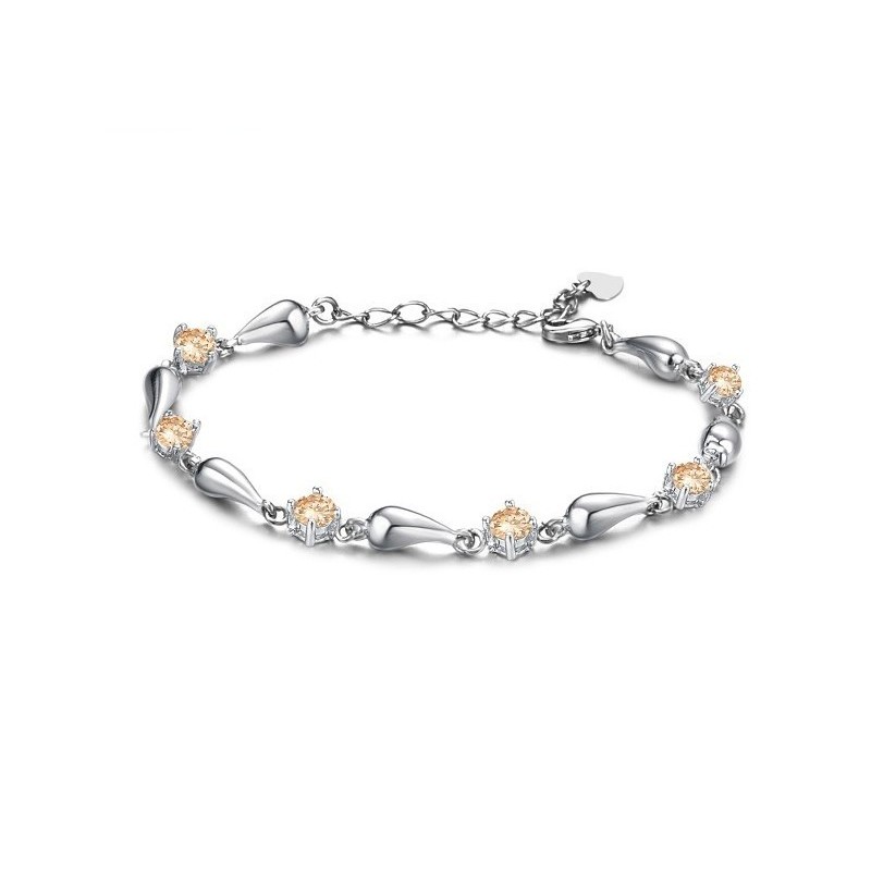 Vynikající Kvalita Dámského Titanového Náramku S Platinovou Pokovenou Kapkou Vody A Diamantem