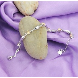 Vynikající Kvalita Dámského Titanového Náramku S Platinovou Pokovenou Kapkou Vody A Diamantem