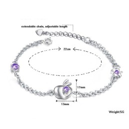 Kompletní Specifikace Dámského Náramku Ve Tvaru Jablka S Platinovým Pokovením A Titanovým Povrchem A Diamantem