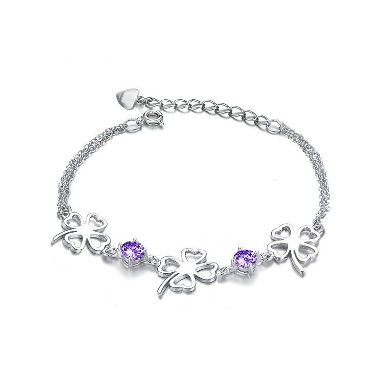 Vynikající Kvalita Dámského Titanového Náramku Ve Tvaru Jetele S Platinou