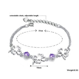 Vynikající Kvalita Dámského Titanového Náramku Ve Tvaru Jetele S Platinou