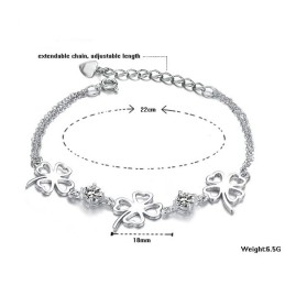 Vynikající Kvalita Dámského Titanového Náramku Ve Tvaru Jetele S Platinou