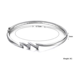 Zaručená Kvalita A Množství Dámský Hypoalergenní Titanový Náramek S Platinovým Pokovením A Kamínky