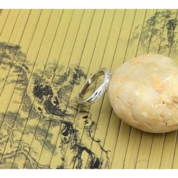 Vysoce Kvalitní Dámský Platinový Pokovený Titanový Prsten S Kamínky