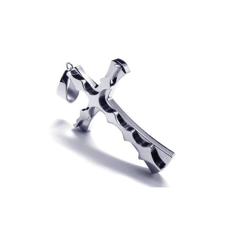 Módní Vlnitý Titanový Přívěsek S Křížkem - Zdarma Chian