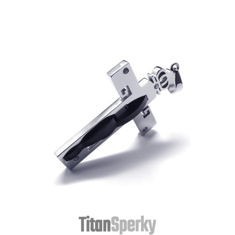 Titanový Přívěsek Crown Cross - Zdarma Chian