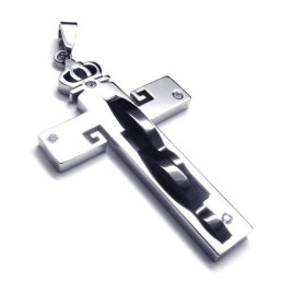 Titanový Přívěsek Crown Cross - Zdarma Chian