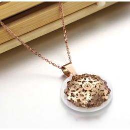 Spolehlivý Kvalitní Pokovený Růžovo-Zlatý Wolframový Keramický Náhrdelník