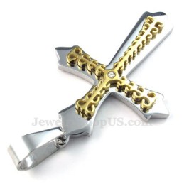 Zlatý Titanový Náhrdelník S Křížkem (Řetízek Zdarma)