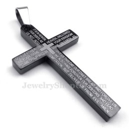 Titanový Náhrdelník S Černým Křížem A Přívěskem Scripture (Řetízek Zdarma)