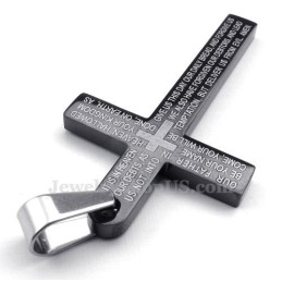 Titanový Náhrdelník S Černým Křížem A Přívěskem Scripture (Řetízek Zdarma)