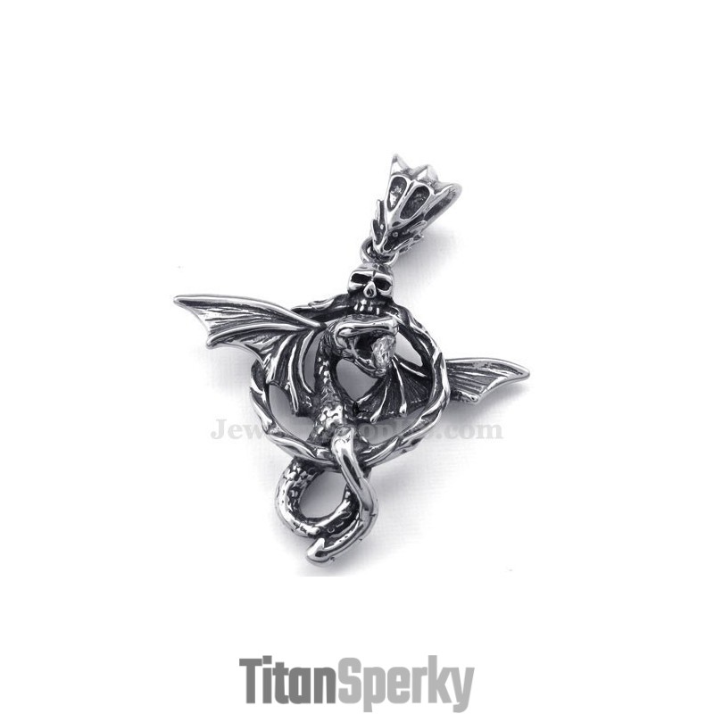 Nádherný Titanový Náhrdelník S Přívěskem S Pterosaurem (Řetízek Zdarma)