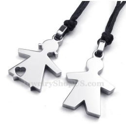 Stříbrný Titanový Náhrdelník S Přívěskem Pro Něj A Pro Ni (Řetízek Zdarma) (Jeden Pár)