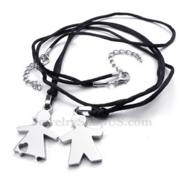 Stříbrný Titanový Náhrdelník S Přívěskem Pro Něj A Pro Ni (Řetízek Zdarma) (Jeden Pár)