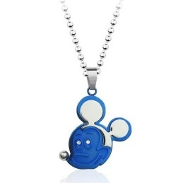 Modrý Titanový Přívěsek Mickey Mouse - Řetízek Zdarma