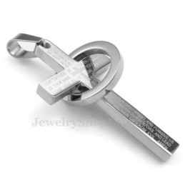 Titanový Přívěsek S Křížkem A Motivem Písma Svatého (Řetízek Zdarma)