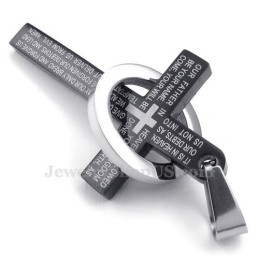 Titanový Náhrdelník S Černým Křížem A Přívěskem Scripture (Řetízek Zdarma)