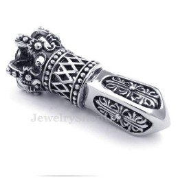 Náhrdelník S Přívěskem Císařská Koruna S Černým Zirkonem A Titanem (Řetízek Zdarma)