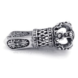 Náhrdelník S Přívěskem Císařská Koruna S Červeným Zirkonem A Titanem (Řetízek Zdarma)