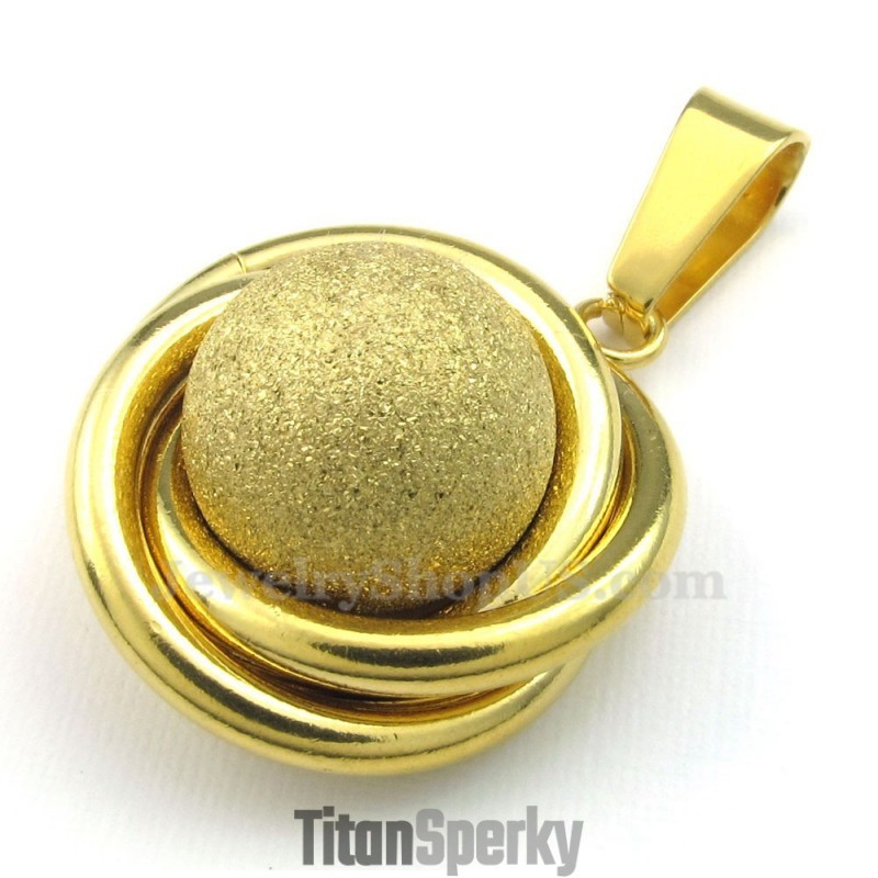 Titanový Přívěsek S Přívěskem Ve Zlaté Kuličce (Řetízek Zdarma)
