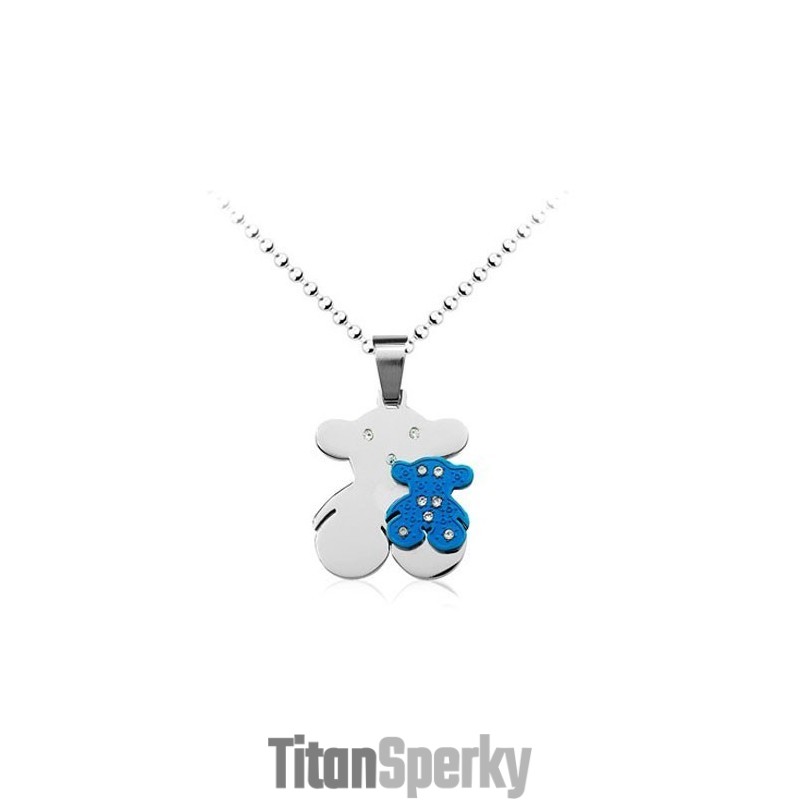 Titanový Přívěsek Sweetheart Blue And Silver Tous - Řetízek Zdarma Titanový Přívěsek Sweetheart Blue And Silver Tous - Řetízek Zdarma