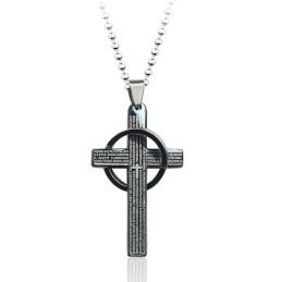 Pánský Přívěsek Bible Cross Black Titan - Řetízek Zdarma
