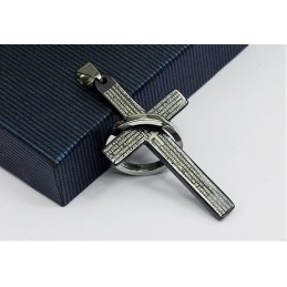 Pánský Přívěsek Bible Cross Black Titan - Řetízek Zdarma