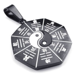 Titanový Náhrdelník S Přívěskem Black Eight Diagrams (Řetízek Zdarma)