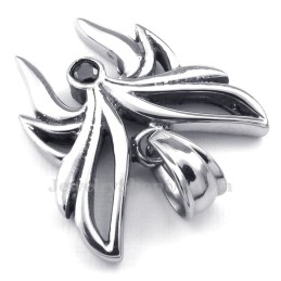 Titanový Náhrdelník S Přívěskem Motýl S Černým Zirkonem (Řetízek Zdarma)