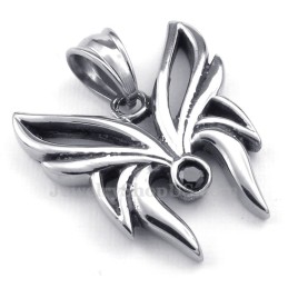 Titanový Náhrdelník S Přívěskem Motýl S Černým Zirkonem (Řetízek Zdarma)