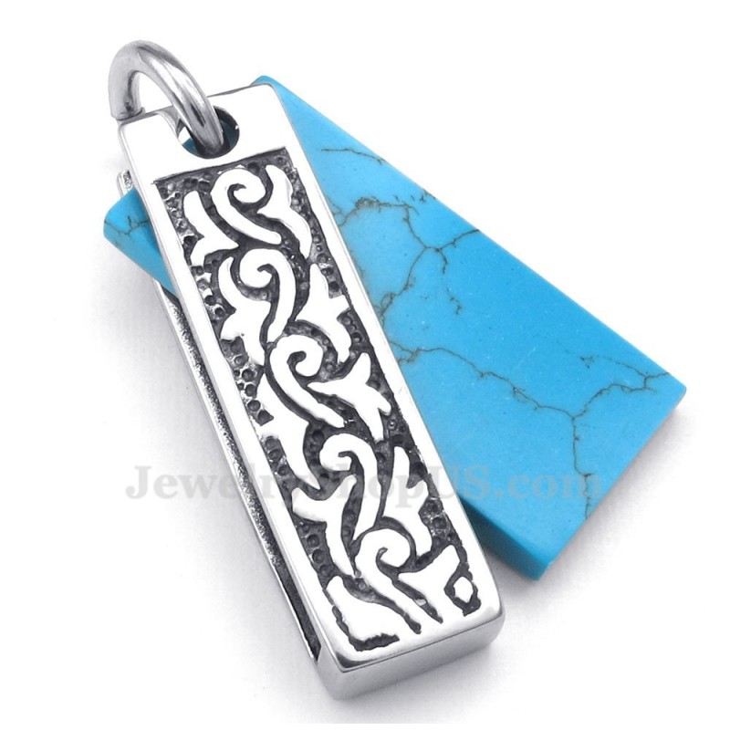 Titanový Náhrdelník S Přívěskem A Zeleným Kamenem (Řetízek Zdarma)