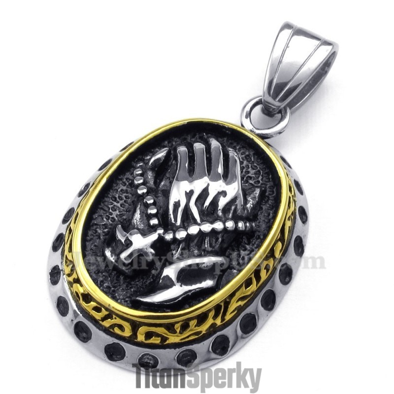 Titanový Náhrdelník S Přívěskem Třesoucí Se Ruce (Řetízek Zdarma)