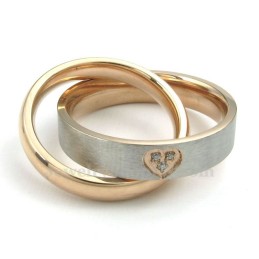 Titanový Náhrdelník S Přívěskem Pro Páry S Propletenými Prsteny (Řetízek Zdarma) (Jeden Pár)