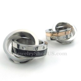 Náhrdelník S Přívěskem Eternal Love Titanium Pro Páry S Propletenými Prsteny (Řetízek Zdarma) (Jeden Pár)