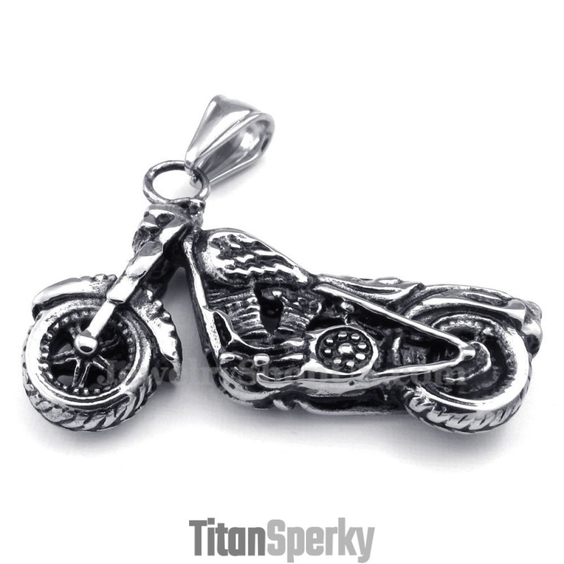 Titanový Náhrdelník S Přívěskem Na Motorku (Řetízek Zdarma)