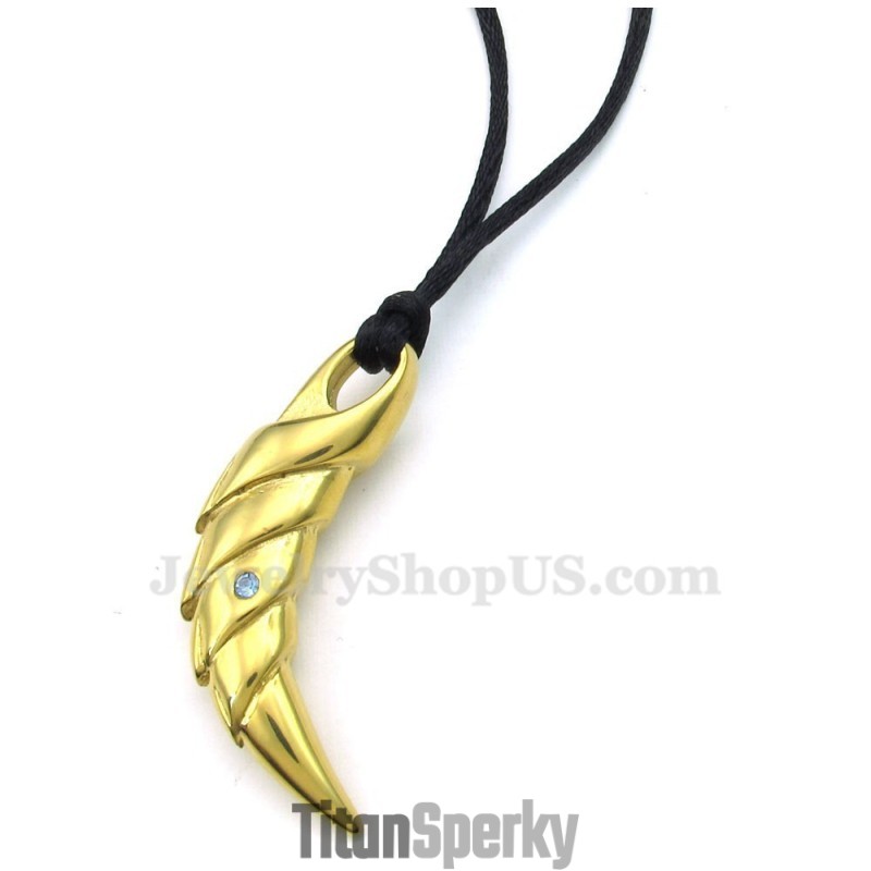 Zlatý Titanový Náhrdelník S Přívěskem Talon (Řetízek Zdarma)