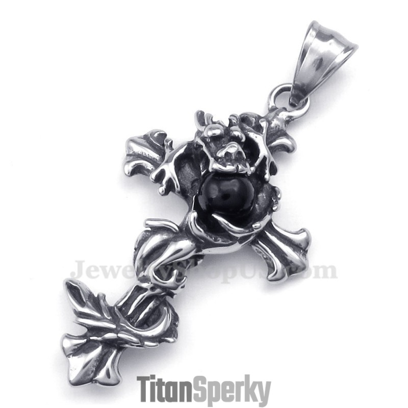 Náhrdelník S Přívěskem Dragon Black Coral Cross Titan (Řetízek Zdarma) Náhrdelník S Přívěskem Dragon Black Coral Cross Titan (Řetízek Zdarma)