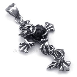 Náhrdelník S Přívěskem Dragon Black Coral Cross Titan (Řetízek Zdarma)