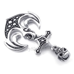 Titanový Náhrdelník S Přívěskem A Kotvou S Lebkou (Řetízek Zdarma)