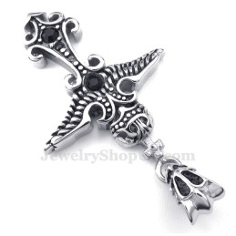 Titanový Přívěsek S Černým Zirkonem (Řetízek Zdarma)