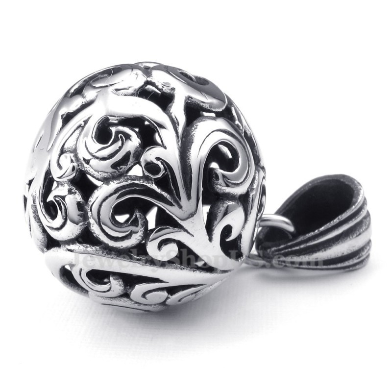 Titanový Náhrdelník S Přívěskem V Podobě Duté Kuličky (Řetízek Zdarma)